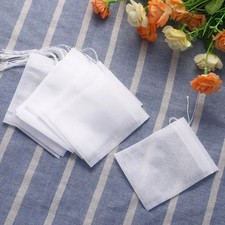  100 Pcs Disposable Tea Bag Dustproof Drawstring Storage Bags Filter 0.09 per strip