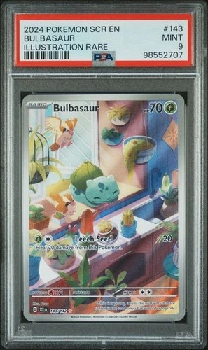 Bulbasaur #143 - Pokemon Stellar Crown Illustration Rare - PSA 9
