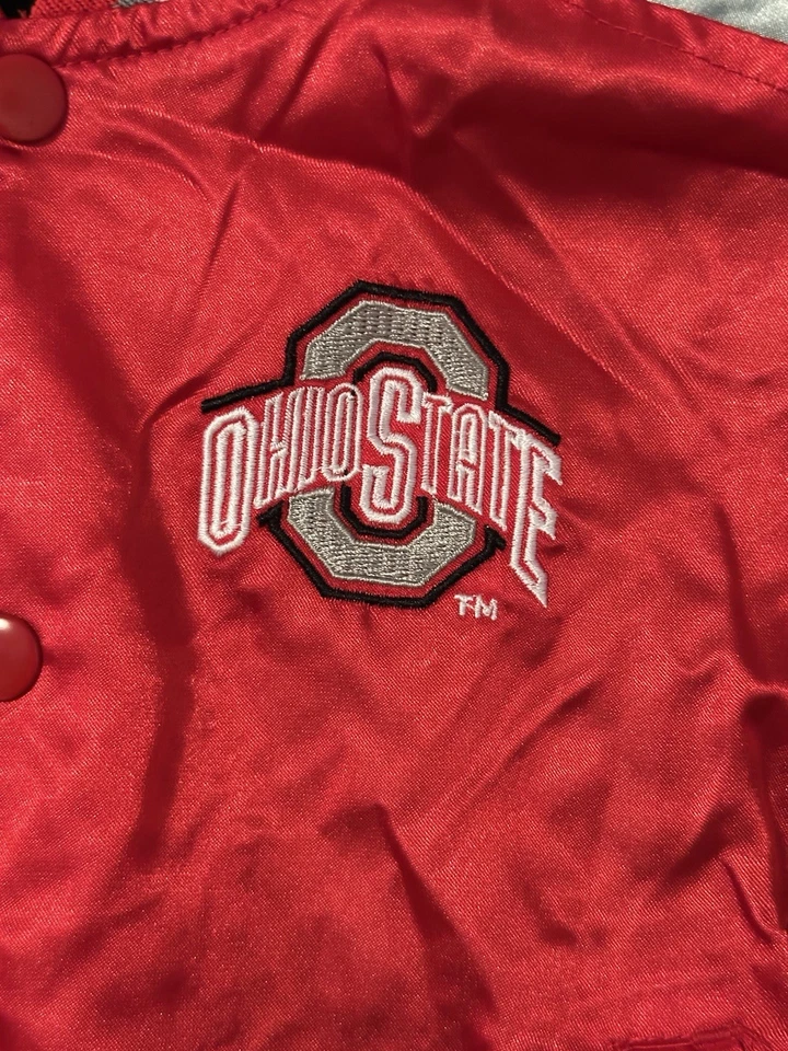 The Ohio State Starter 婴儿缎面轰炸机夹克 尺寸 18-24 个月 二手状况完好 — 第 3/4 张图片