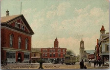 c1910s MALDEN, Mass. Postcard "Malden Square, Looking South" Downtown *CREASED