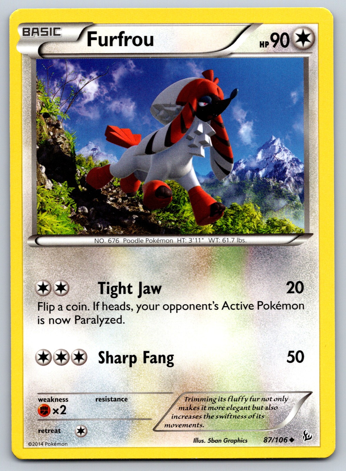 Furfrou Uncommon XY - Flashfire 87/106 NM