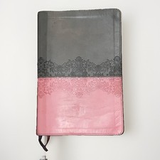 NIV Life Application Study Bible Large Print Gray Pink Leathersoft 3rd Ed.
