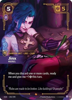 Riftbound Jinx, Rebel (V.1 - Epic) 202 League of Legends, Englisch, NM