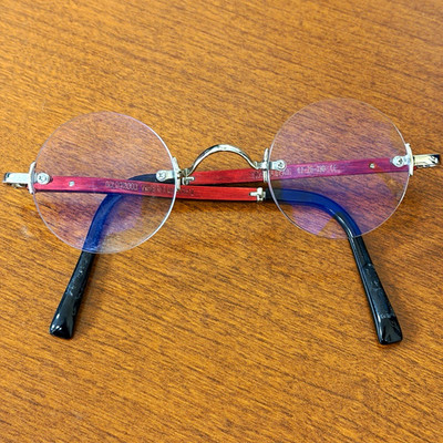 Gold & Wood, Boston 01.A01, rimless round eyeglasses Made in Luxembourg