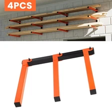 4 Pack Lumber Storage Rack 3 Level Wall Mounted Heavy Duty Wood Rack 330LBS