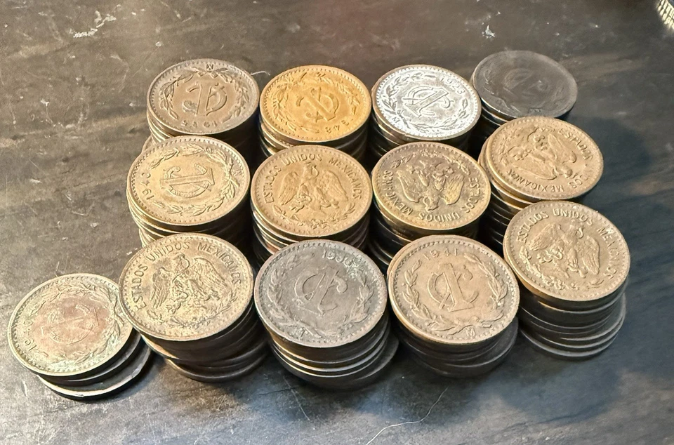 Lote de 120 monedas mexicanas de 1 centavo de 1906 a 1948 Foto 2 de 2