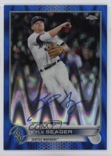 2022 Topps Chrome Veteran Blue RayWave Refractor /150 Kyle Seager Auto 0af3