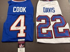 James Cook and Ray Davis Signed XL Custom Buffalo Bills Jerseys-JSA / TSE