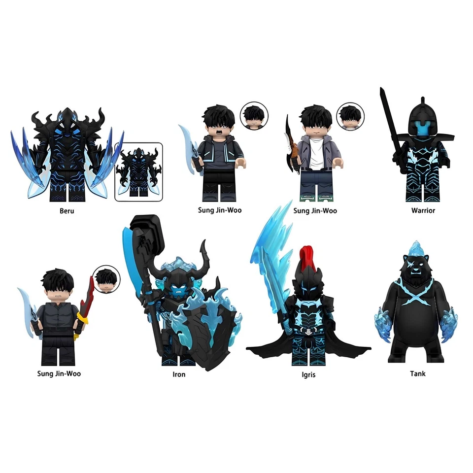 Solo Leveling Minifigures Set A/B (8+8pcs) – Jinwoo, Beru, Bellion, Igris + More - Image 3 of 4