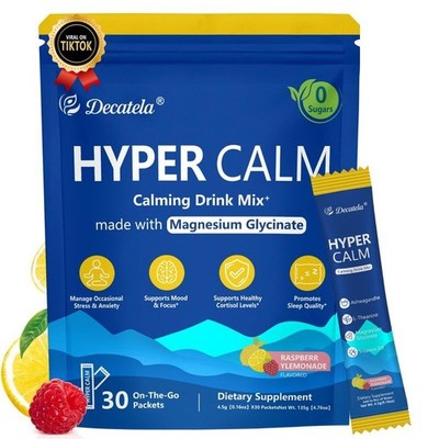 HyperCalm Super Cortisol Drink, w. Magnesium Glycinate Powder, L-theanine, Ashwa