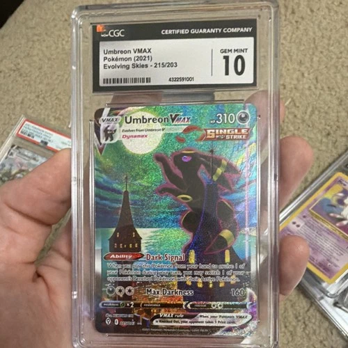 Pokémon Umbreon VMAX Secret Rare Alternate Art Holo CGC 10 Evolving Skies 215/2…