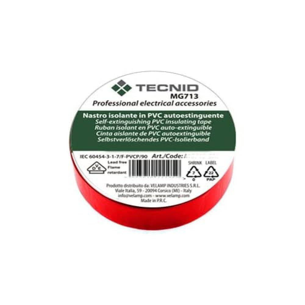 PVC Insulation Tape 0.12Mm Thickness 15Mm X 10M Red VDE Certified Waterproof Hea