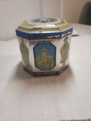 Alte Haeberlein Metzger AG Nürnberg  Blechdose,Lebkuchen Deckel,10 cm 8-eckig