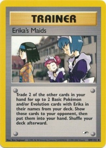 Pokemon Card - Gym Heroes 109/132 - ERIKA'S MAIDS (uncommon) - NM