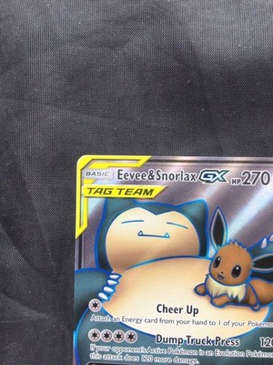 Pokemon Cards: Team Up Ultra Rare Full Art: Eevee & Snorlax GX 171