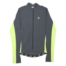 Hombre Gris Y Amarillo Performance CHAQUETA Mezcla de Poliéster Cremallera