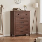 41 in, 5-Drawer Dresser Chest with Stylish Handles Anti-Tip Device for Bedroom
