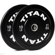 Titan Fitness 10 LB Pair Economy Series Black Olympic Bumper Plates