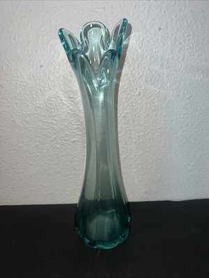 Teal Blue Five Point Swung Vase 11 