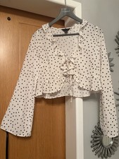 New Look Women’s Polka Dot Ruffle Blouse Size 10