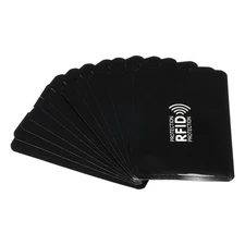12 Pcs RFID Blocking Sleeves Aluminum Identity Theft Cards Secure Holders Black