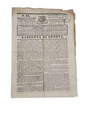 Gazzetta di Genova N.65 15 Agosto 1834 con Allocuzione Papa Gregorio XVI