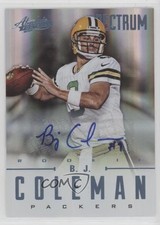 2012 Panini Absolute Rookie Spectrum Platinum 11/25 BJ Coleman #104 Auto 4f5