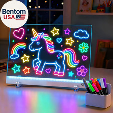Light up Led Drawing Board for Kids - Rechargeable 9.8"X13.8" Acrylic Led Note B