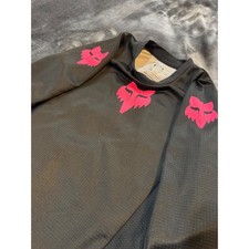 Fox Racing 180 Girls Kids Medium KM Motocross Jersey Black Pink Long Sleeve MX