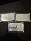 Silver 3 Oz 999 (3) 1 Oz Each Bar Flags United We Stand Bars