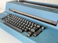Vintage Blue IBM Selectric Typewriter – Curved & Straight Edge Design thumbnail