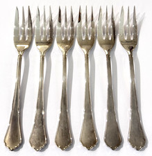6 Kuchengabeln BSF Chippendale 15,7 cm 90 er Silberauflage versilbert