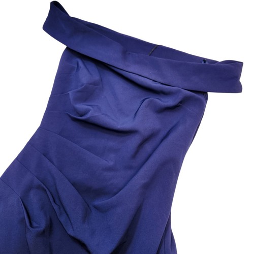 Abito da cocktail donna blu Milly taglia 6 alleato spalle scoperte orlo asimmetrico nuovo con etichette - Foto 7 di 17