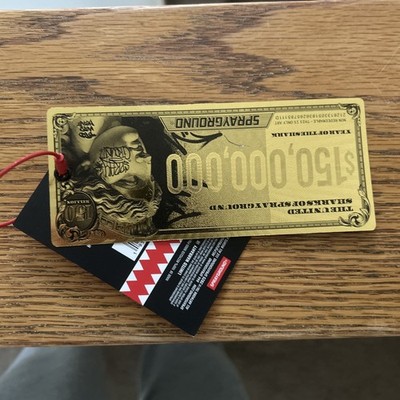 Sprayground Tag Gold Red $150 Million Year Of The Shark Authentic Limited