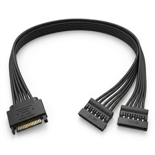 SATA Power Extension Cable 15 Pin SATA Male to Female Black Extender Adapter