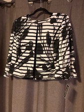 JESSICA HOWARD JACKET BLACK AND WHITE SIZE 10 NWT