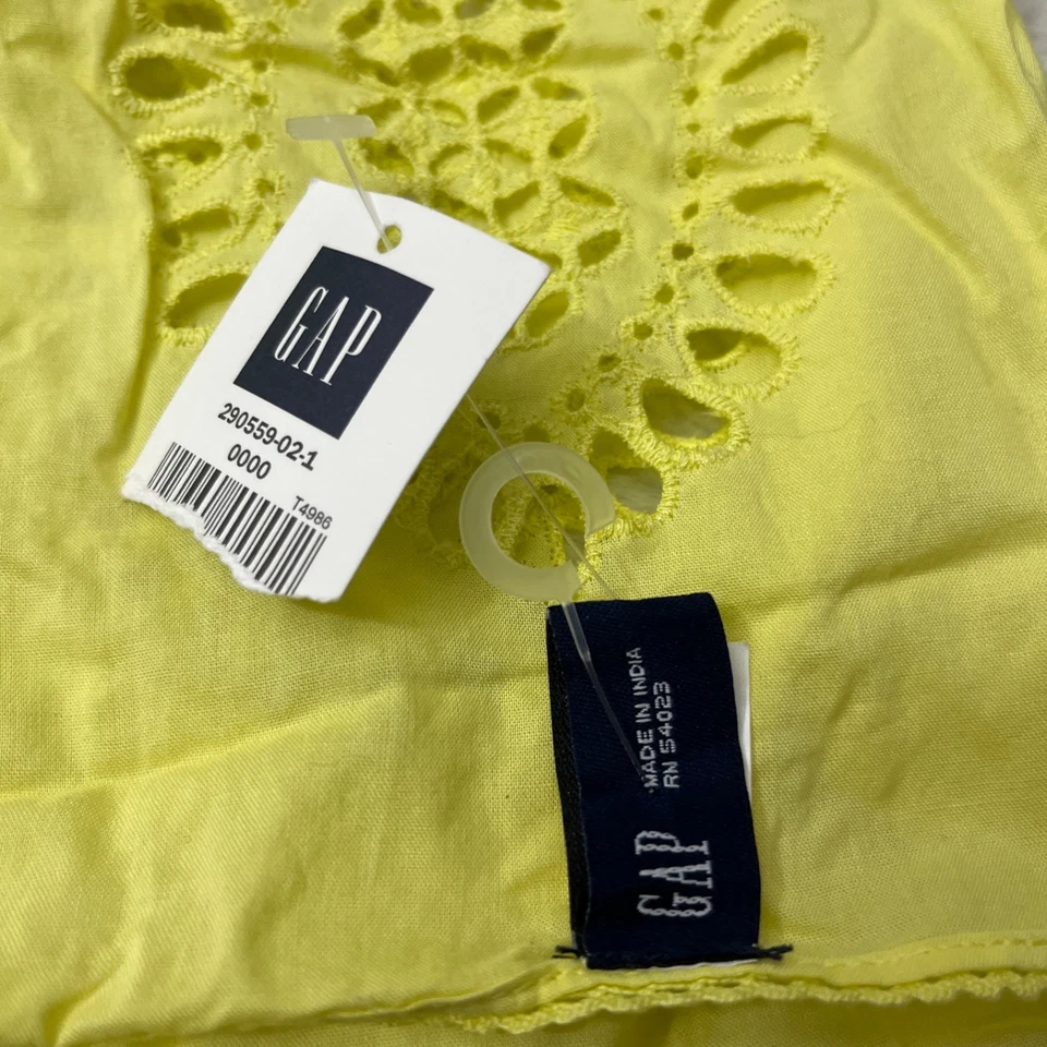 Bufanda Gap 100 % algodón ojales cuello rectangular acento cadera Chartreuse amarilla nueva con etiquetas Foto 4 de 4