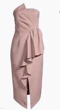 Elliatt Reception Strapless Ruffle Midi Dress Purple Pink Small $170