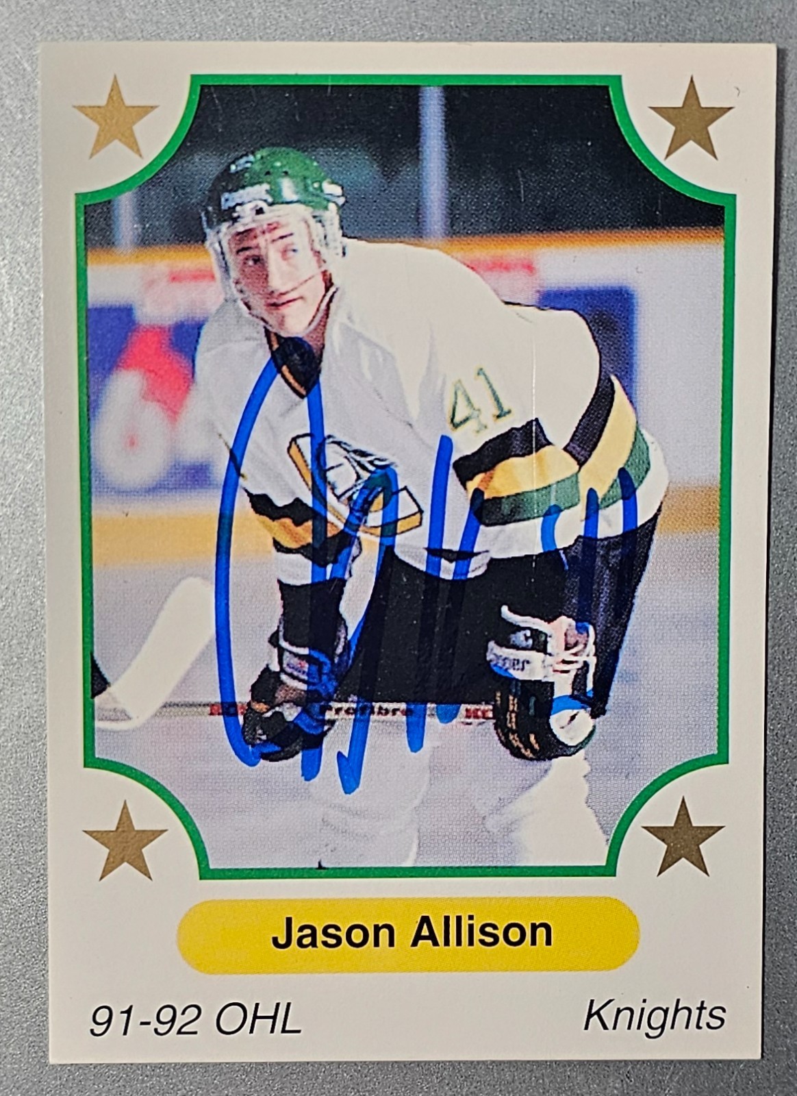 1991-92 7TH INNING SKETCH #381 JASON ALLISON SIGNED AUTHENTIC AUTO