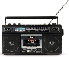 QFX J-220BT Boombox MP3 Conversion from Radio to Cassette with 4-Band AM, FM, S