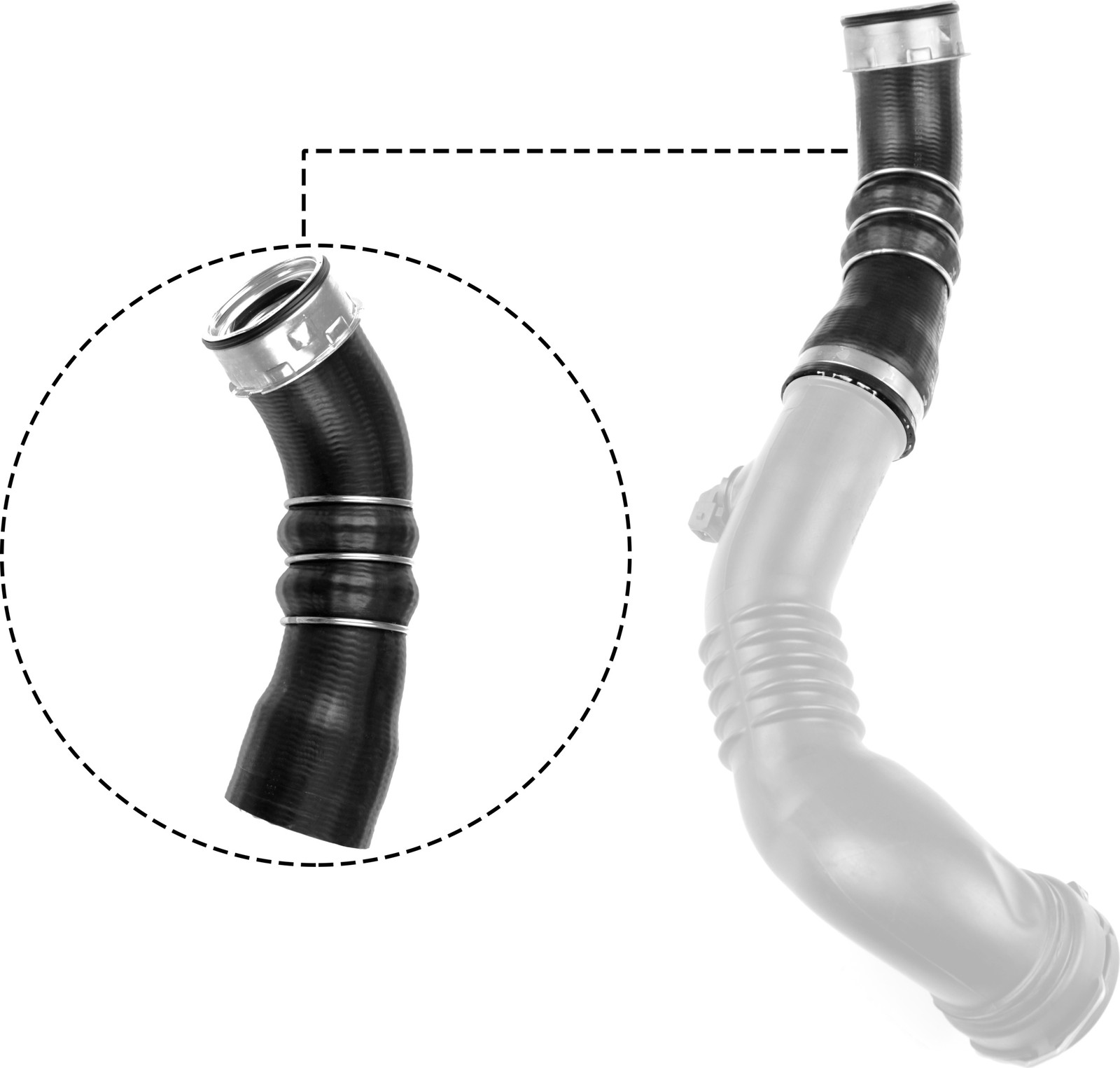 CHARGE AIR HOSE 09-0752 FOR BMW M47D20 N47D20A 2.0L 4cyl 1 E87 - Image 21
