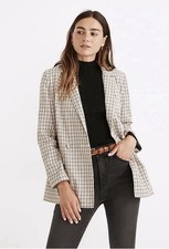 Madewell Dorset Blazer Jacket in Albermarle Plaid Size Small