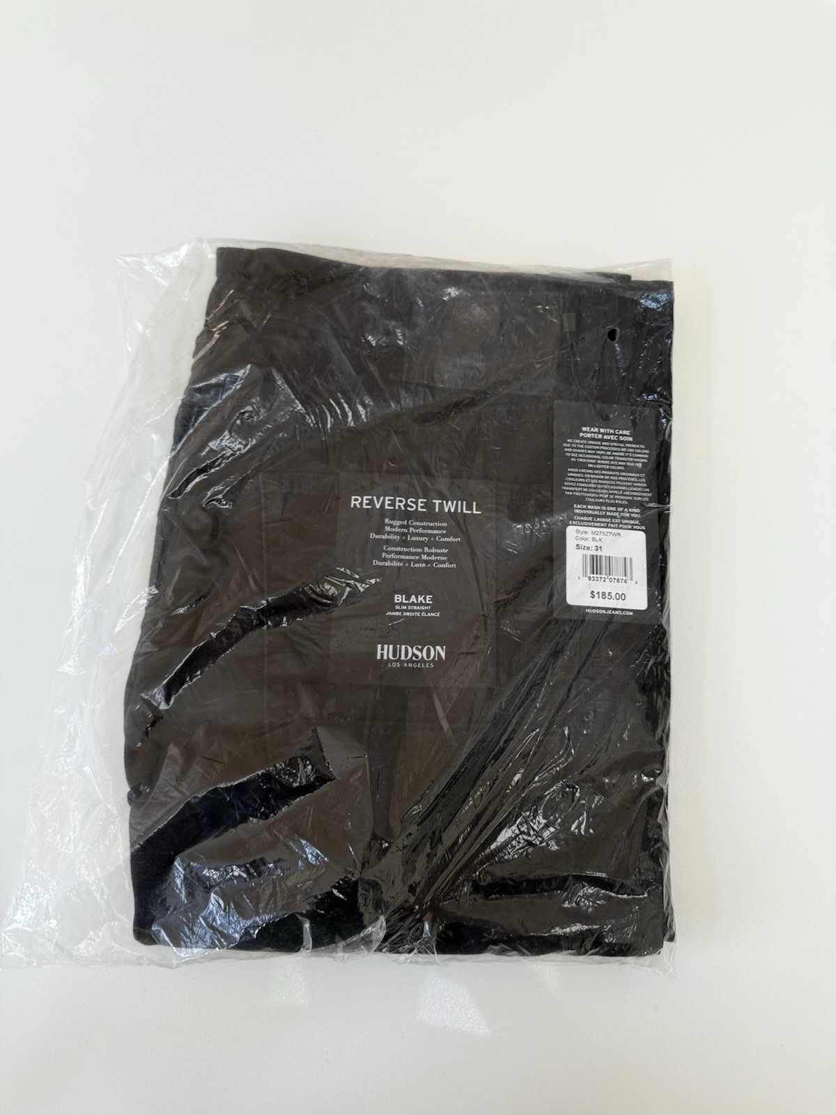 Size 31 | Blake Slim Straight - Black Reverse Twill
