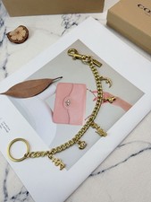 NWT Motif Chain Bag Charm In Metal Brass Moon/Carriage