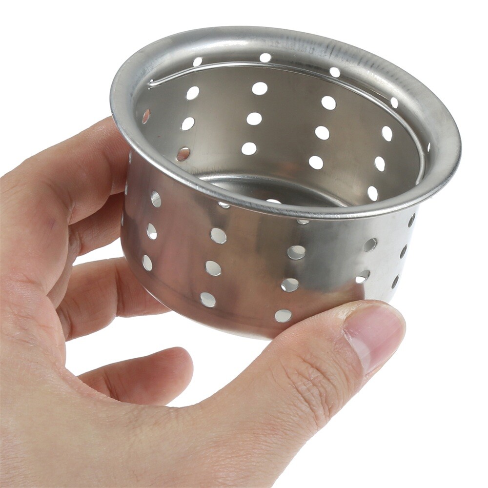 Sink Filter Basket Filtering Out Hair Food Dirt Kitchen Bathroom Stainless Steel