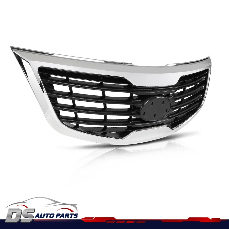 Fit For 2011-2012 Kia Sportage Chrome Shell w/ Gray Insert Plastic Grille Foto 2 de 4