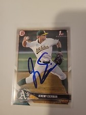 Jeremy Eierman Signed 2018 1st Bowman Draft Baseball Card Athletics #BD179
