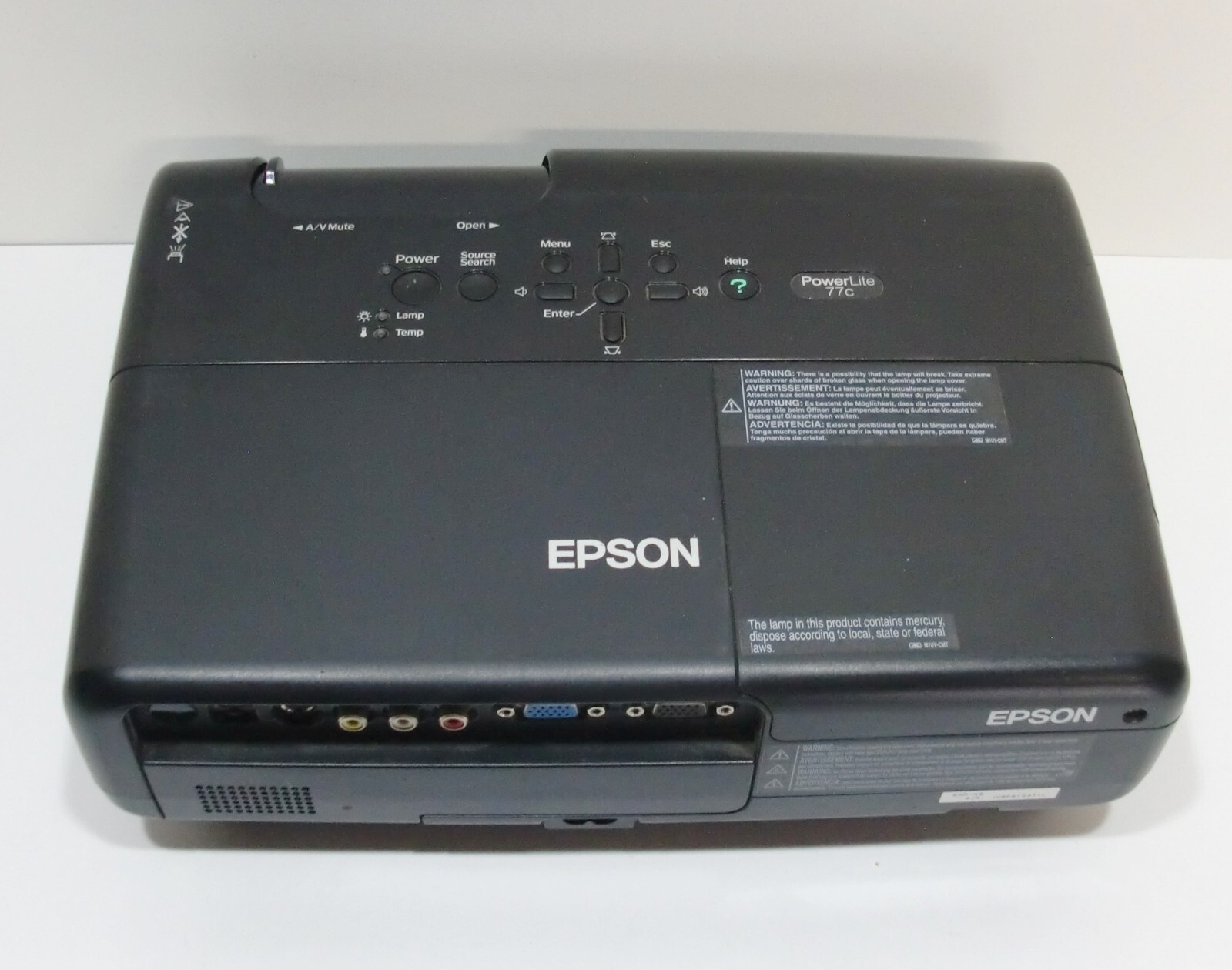 Epson PowerLite 77C LCD Projector EMPX5 2200 Ansi Lumens VGA (1515