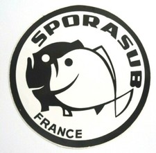 Adesivo Pubblicitario Sporasub France Computer Subacqueo Anni 90 Subacqueo Subacqueo Diving