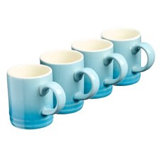 Cooks Professional 4 Piece Espresso Cup Set | Made From Durable Stoneware | Blue